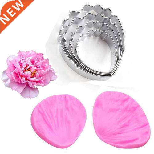 2pcs/4pcs/6pcs/set Peony Vener Slcone Mold Flower Fondant