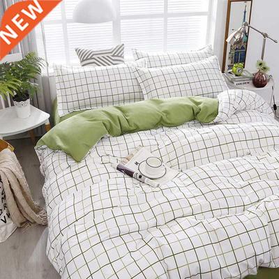 Faion Bedding Set White Green Double Bed Linens Quilt Duve