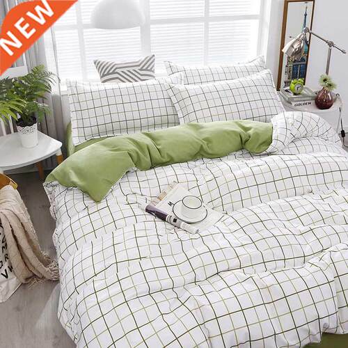 Faion Bedding Set White Green Double Bed Linens Nordic Duv