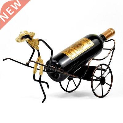 Nostalgic Style Rickshaws Wine Rack Retro Iron Art Wine