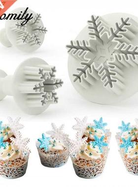 3pcs/Set Snowflake Plunger Mold Cake Decorating Tool Biscuit