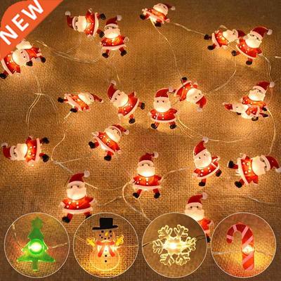 2M 20LED Santa Claus Snowflake LED Light String Christmas De
