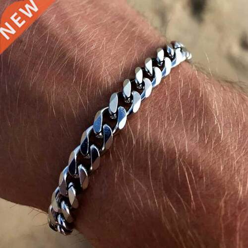 New Fashion Cuban Chain Men's Bracelet Classic Stainless Ste