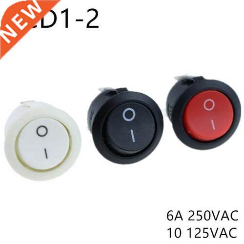KCD1-105 AC 6A 10A 250V On Off Rocker Switch Black 2Pin Po