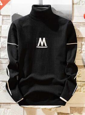 2021Autumn New Men's Turtleneck Sweaters Pullover Male Solid