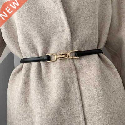 Adjustable PU Leather Ladies Dress Belts Skinny Thin Women W