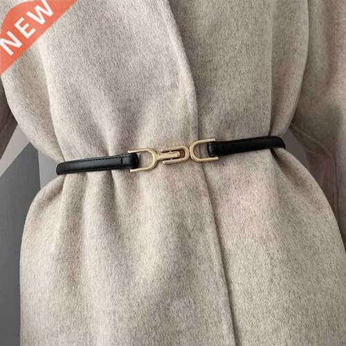 Adjustable PU Leather Ladies Dress Belts Skinny Thin Women W