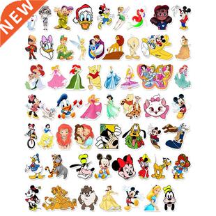 Disney 56pcs Princess Mickey Minnie Cartoon Stickers Skateb
