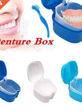 Denture Bath Box Case Dental False Teeth Storage Box with Ha