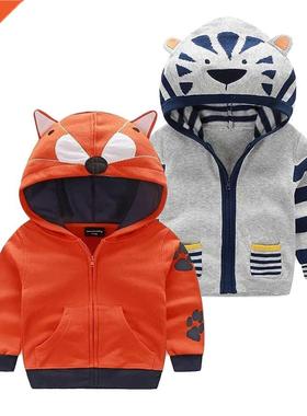 Kids Cartoon Coat Hoodies Tiger Jacket for Boy Girl Fox Anim