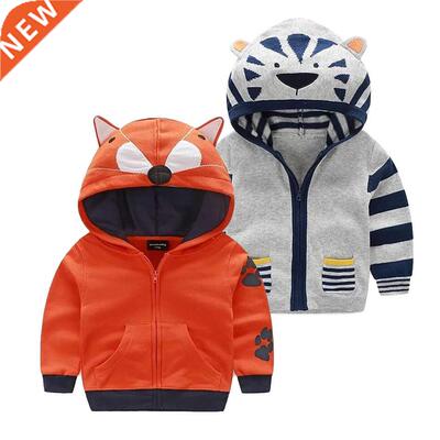 Kids Cartoon Coat Hoodies Tiger Jacket for Boy Girl Fox Anim