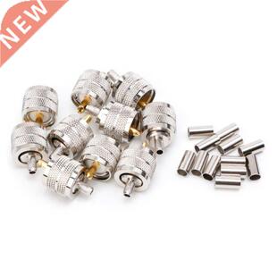 10Pcs UHF Male PL259 Plug Crimp Connector RG58 RG142 LMR195