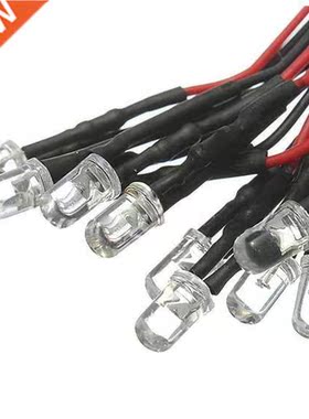10 pcs 12V 20cm LED Pre wired 5mm white