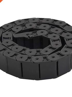 18mm x 37mm Black Flexible Semi Enclosed Cable Drag Chain 1M