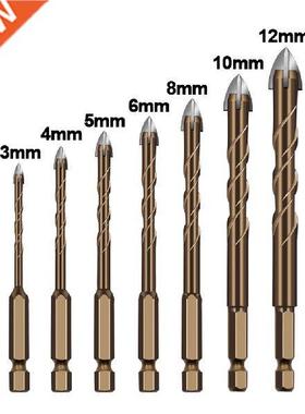 Woodworking 3-12mm Cross Hex Tile Drill Bits Glass Ceramic