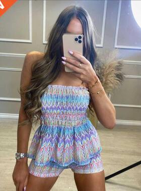 Fandy Lokar rapless Fold Printed Tops Suits Women Fashion