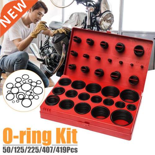 419Pcs Assorted O Ring Rubber Seal Assortment Set Kit Garage