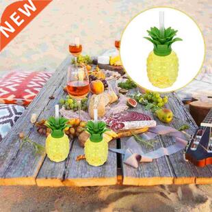 Cups Pineapple Party Cup Hawaiian With Straws Supplies