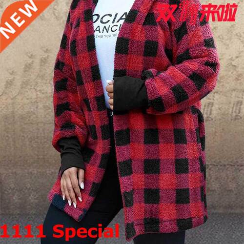 XL-5XL large women's fleece and heavy hooded coat大码女外套
