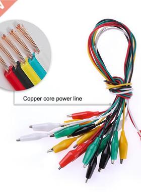 10Pcs 50cm double-ended alligator clips jumper wire mini tes