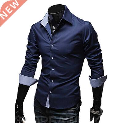 Mens Casual Shirts 2022 Single Breasted Mens Slim Fit Dress