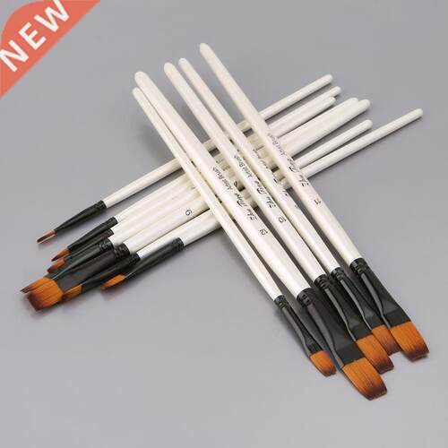 12Pcs 12Pcs Artist Paint Brush Set Nylon Bristles Watercolor