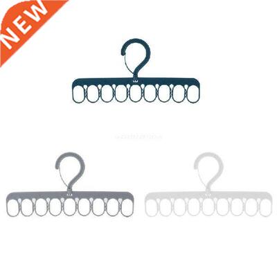 Clothes Hanger 9 Rings 8 Clips Laundry Drying Rack Plastic