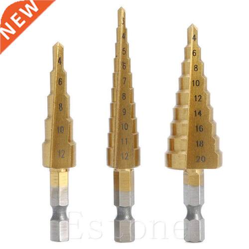 Pcs HSS 4241 Steel Step Cone Titanium Coated Bit Cut Tool H