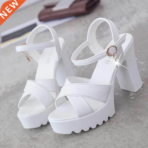 Women Fish Mouth Platform High Heels Wedges Buckle Slope San