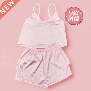 Women Underwear Silk Satin Lingerie Bra Shorts Set Nightwear