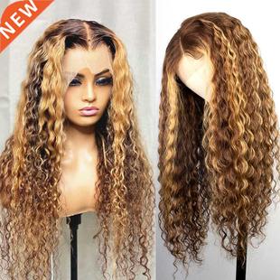Curly Highlight Wig Human Hair Omre Colored razilian Hair