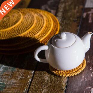 Handmade Rattan Mat Coasters Tea Coffee Drinks Pot Cuion P