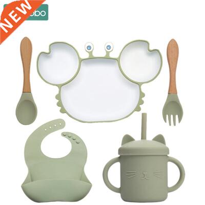 Baby Dish Baby Bowls Plates and Spoons Set Crab Kawaii Dishe