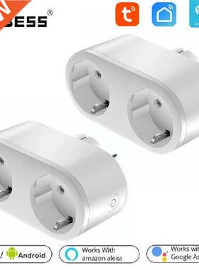 AUBESS Tuya WiFi Smart Plug 2 In 1 Dual Socket Wireless