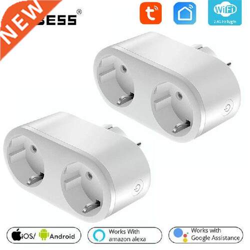 AUBESS Tuya WiFi Smart Plug 2 In 1 Dual Socket Wireless