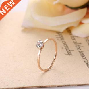 Rose Gold Smooth Simple Wedding Couples Rings Woman Gift婚戒
