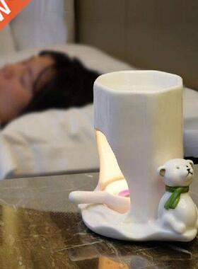 2pcs/set Hollow Essential Oil Lamp Bear Ceramic Burner