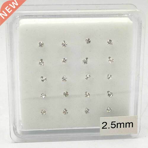 24G 100% 925 Sterling silver 2.5 mm crystal nose Pin Stud Un