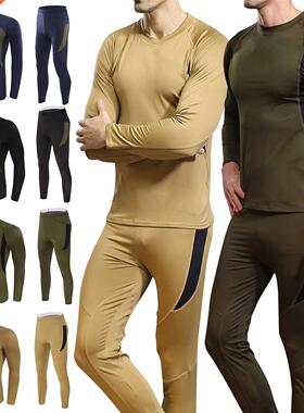 New Men's Winter Warm Underwear Camouflage Set Long Sleeve T