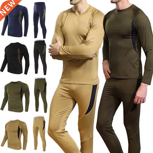 New Men's Winter Warm Underwear Camouflage Set Long Sleeve T