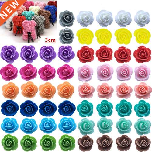 50/100/200/500Pcs 3cm Foam Rose for Bear Artificial Flowers