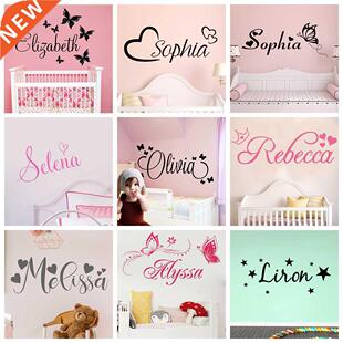 Personalized Custom Name Butterfly Heart-shaped Wall Sticker