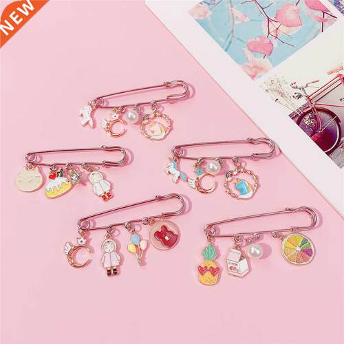 Unicorn Ocean Shell Fan INS Cartoon Brooch Female Children C