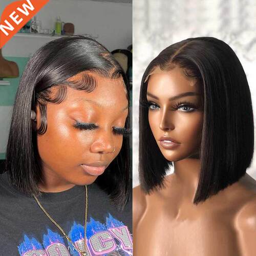 ort Bob Wig Bone Straight Human Hair Wigs for Black Women