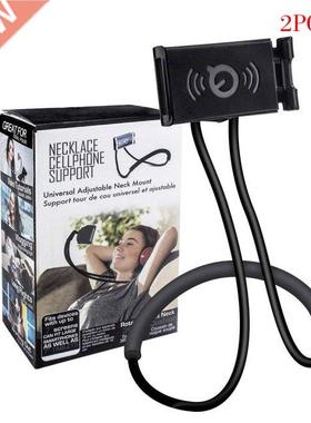 2 Pieces Neck Hanging Phone Holder Bendable Free Hand Smartp