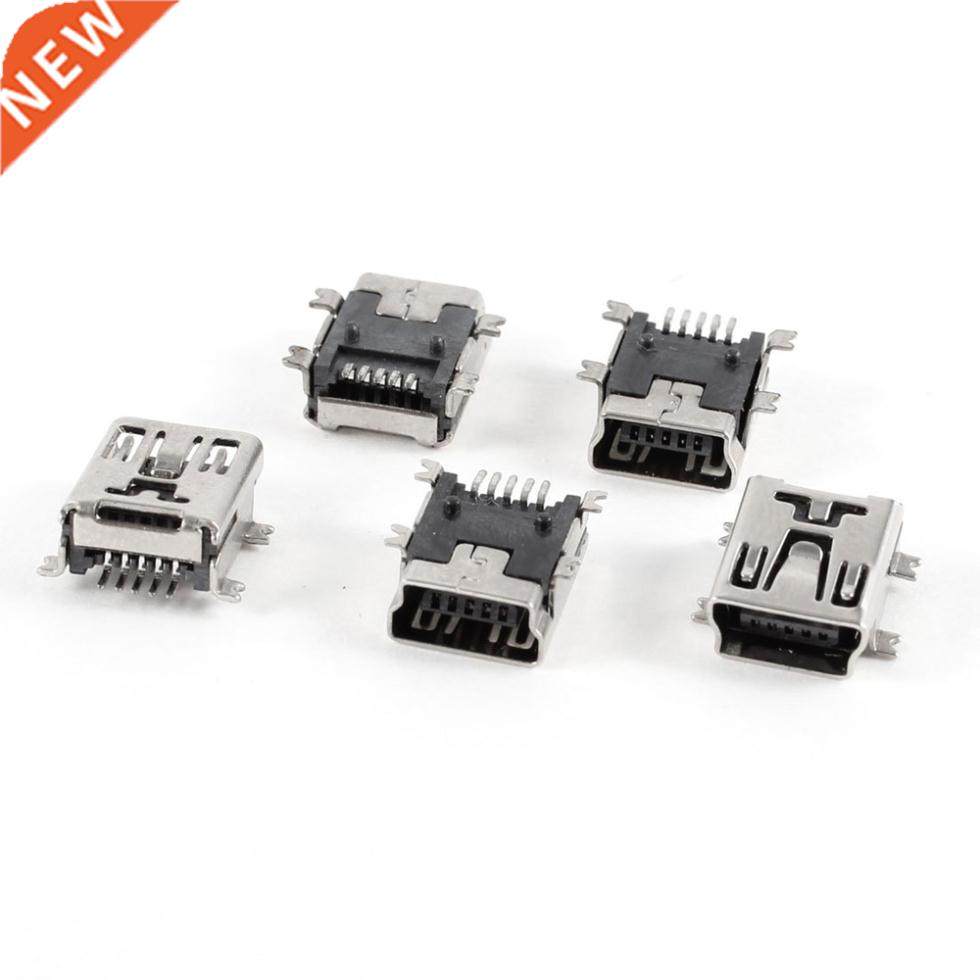 10x 5 pcs mini usb type b female port 5pin 180 degree smd sm