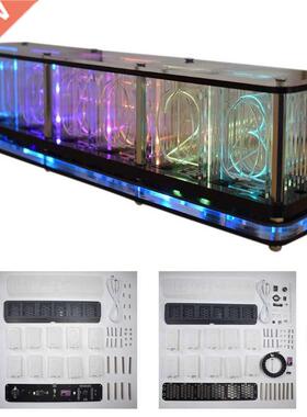 Imitate Full Color RGB Glow Tube Clock LED Music Spectrum DI