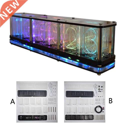 Imitate Full Color RGB Glow Tube Clock LED Music Spectrum DI