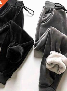 Women Winter L Fur Cashmere Slim Pants Women Casual Warm