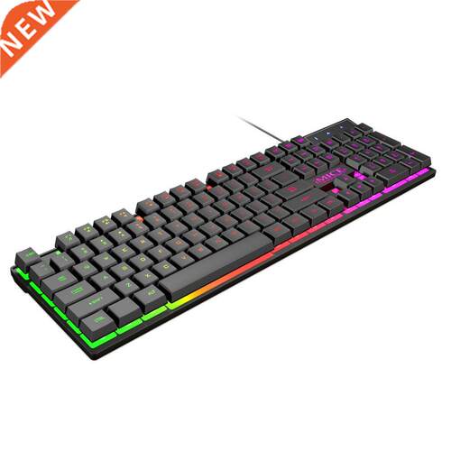 Ak-600 104-key Wired Silent Gaming Keyboard Rgb Backlit Pc K